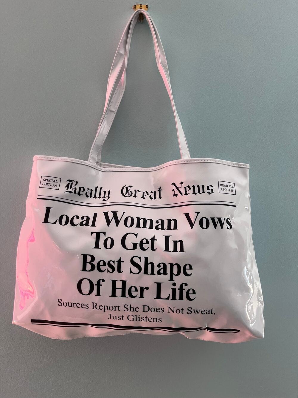 Hilarious Newspaper Headline Tote Bag White